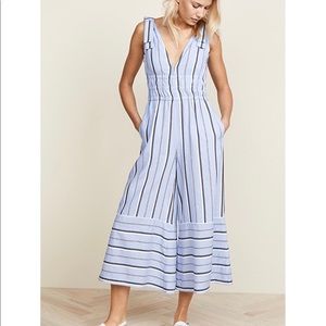 Red Carter chambray blue jumpsuit